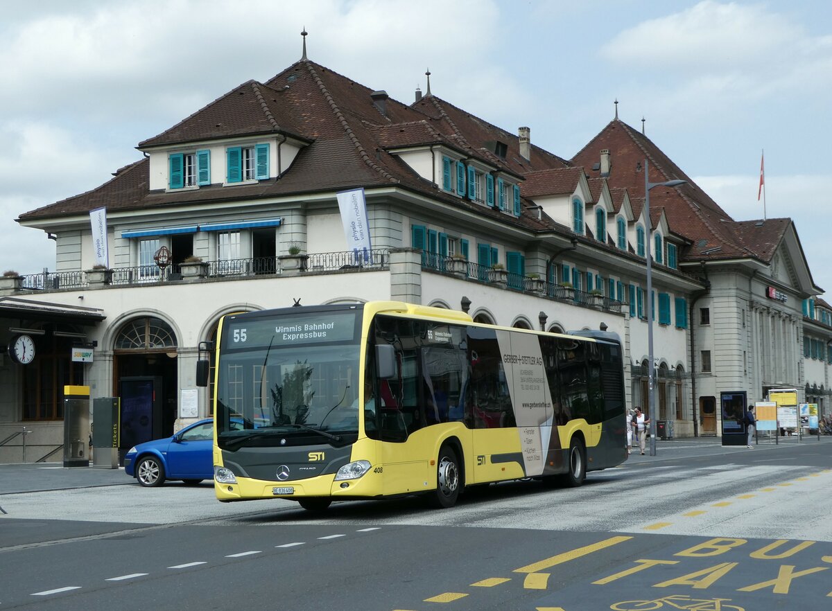 (252'130) - STI Thun - Nr. 408/BE 836'408 - Mercedes am 27. Juni 2023 beim Bahnhof Thun
