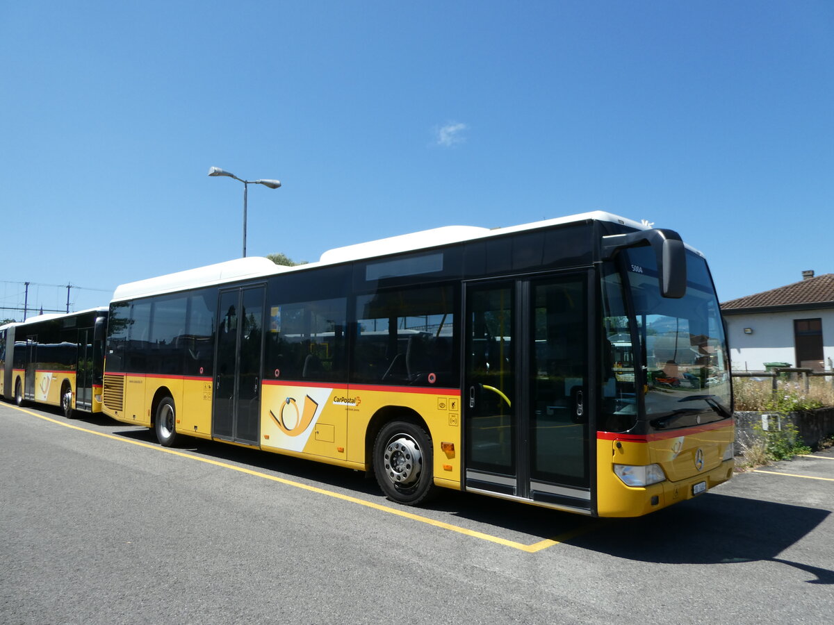 (252'490) - CarPostal Ouest - VD 1465/PID 5004 - Mercedes (ex TPB, Sdeilles) am 8. Juli 2023 in Yverdon, Garage