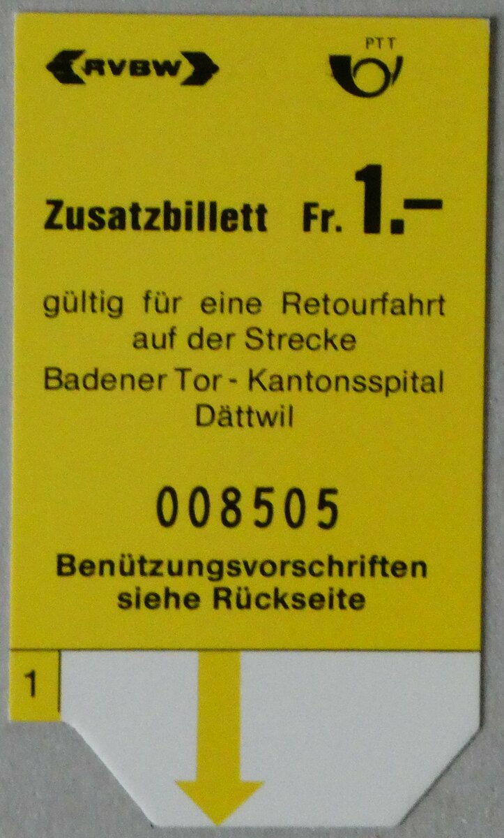 (252'520) RVBW/PTT-Zusatzbillet am 9. Juli 2023 in Thun