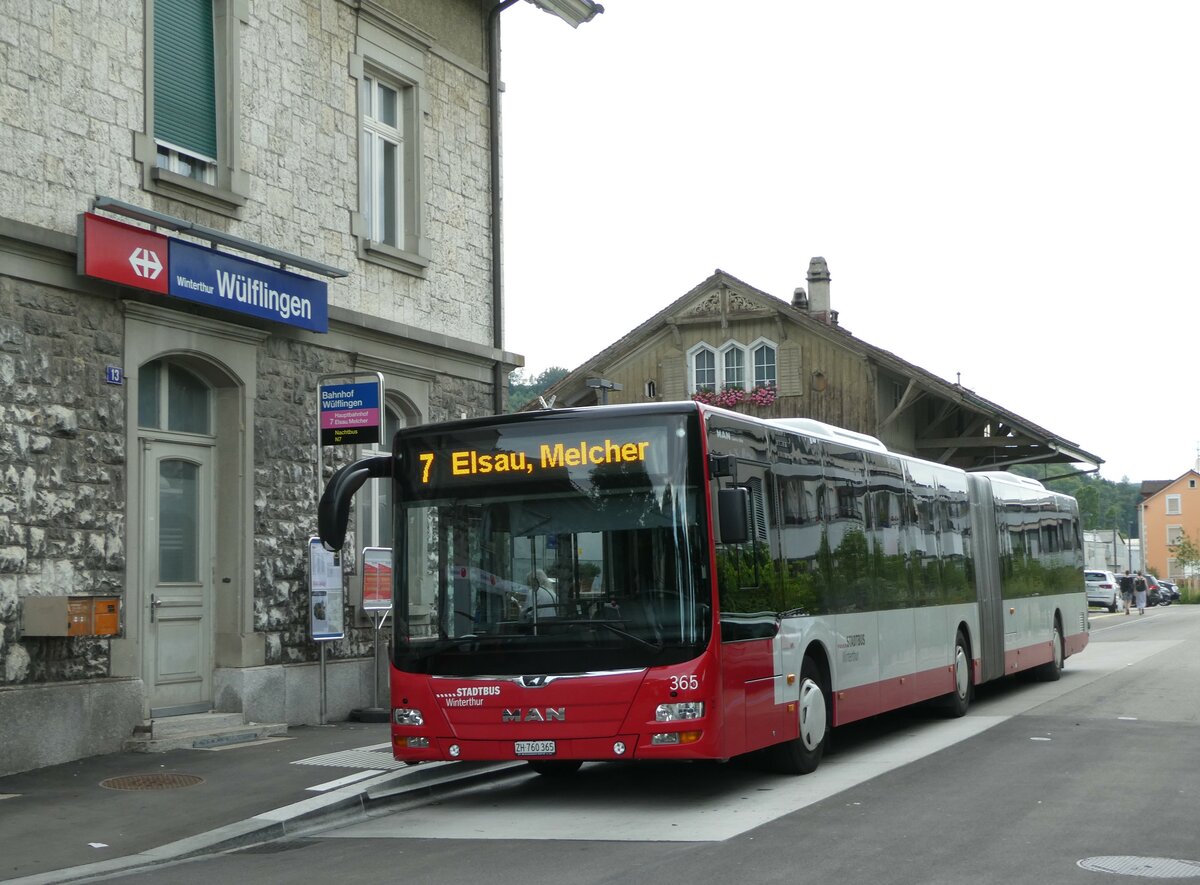 (252'727) - SW Winterthur - Nr. 365/ZH 760'365 - MAN am 15. Juli 2023 beim Bahnhof Winterthur Wlflingen