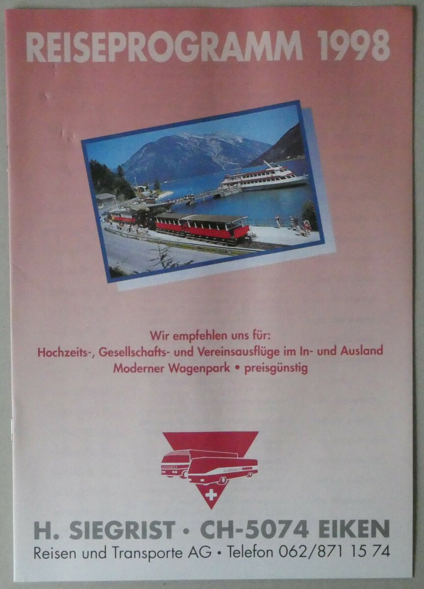 (252'922) - Siegrist-Reiseprogramm 1998 am 24. Juli 2023 in Thun (Vorderseite)