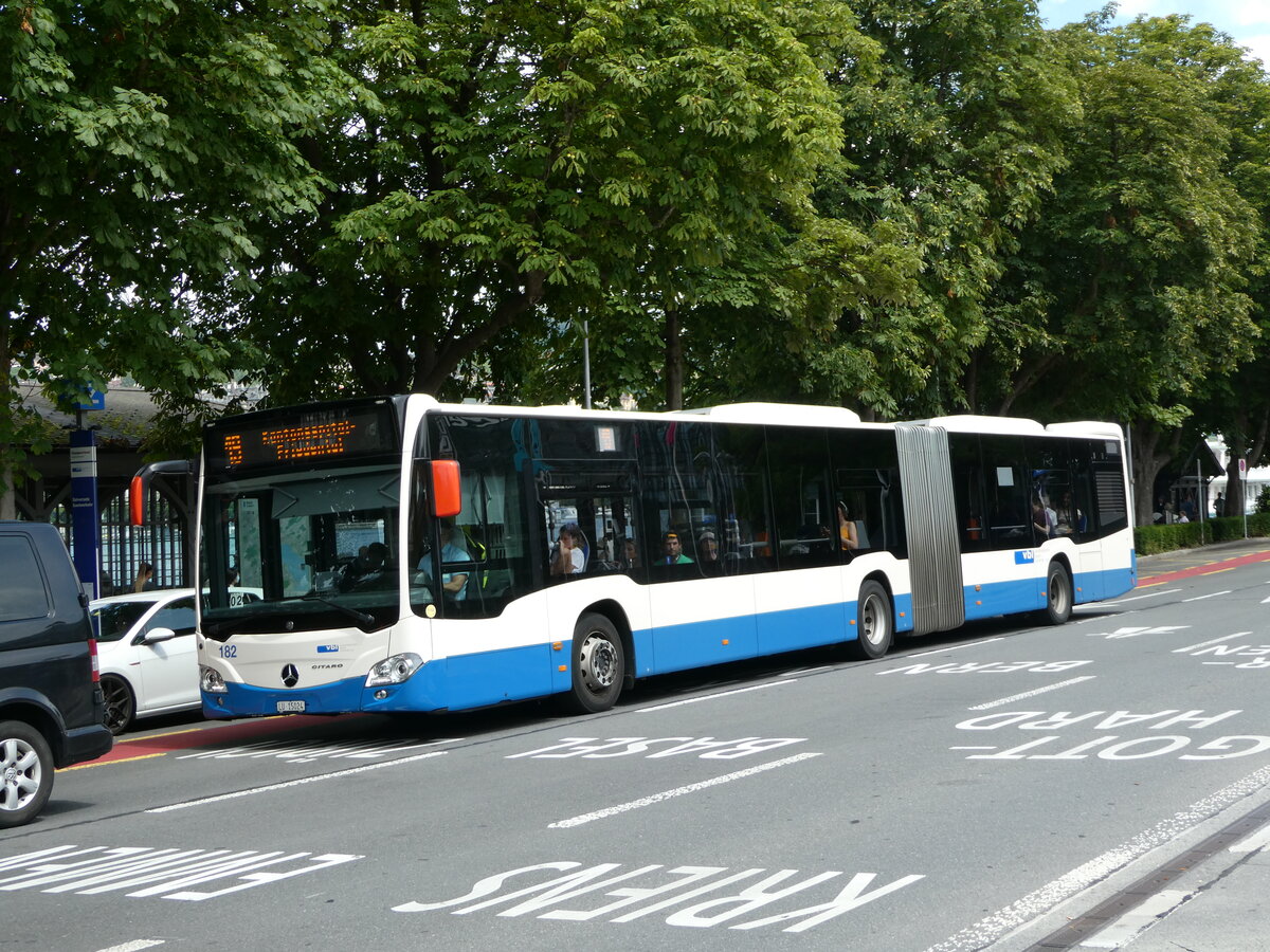 (253'142) - VBL Luzern - Nr. 182/LU 15'024 - Mercedes am 29. Juli 2023 beim Bahnhof Luzern