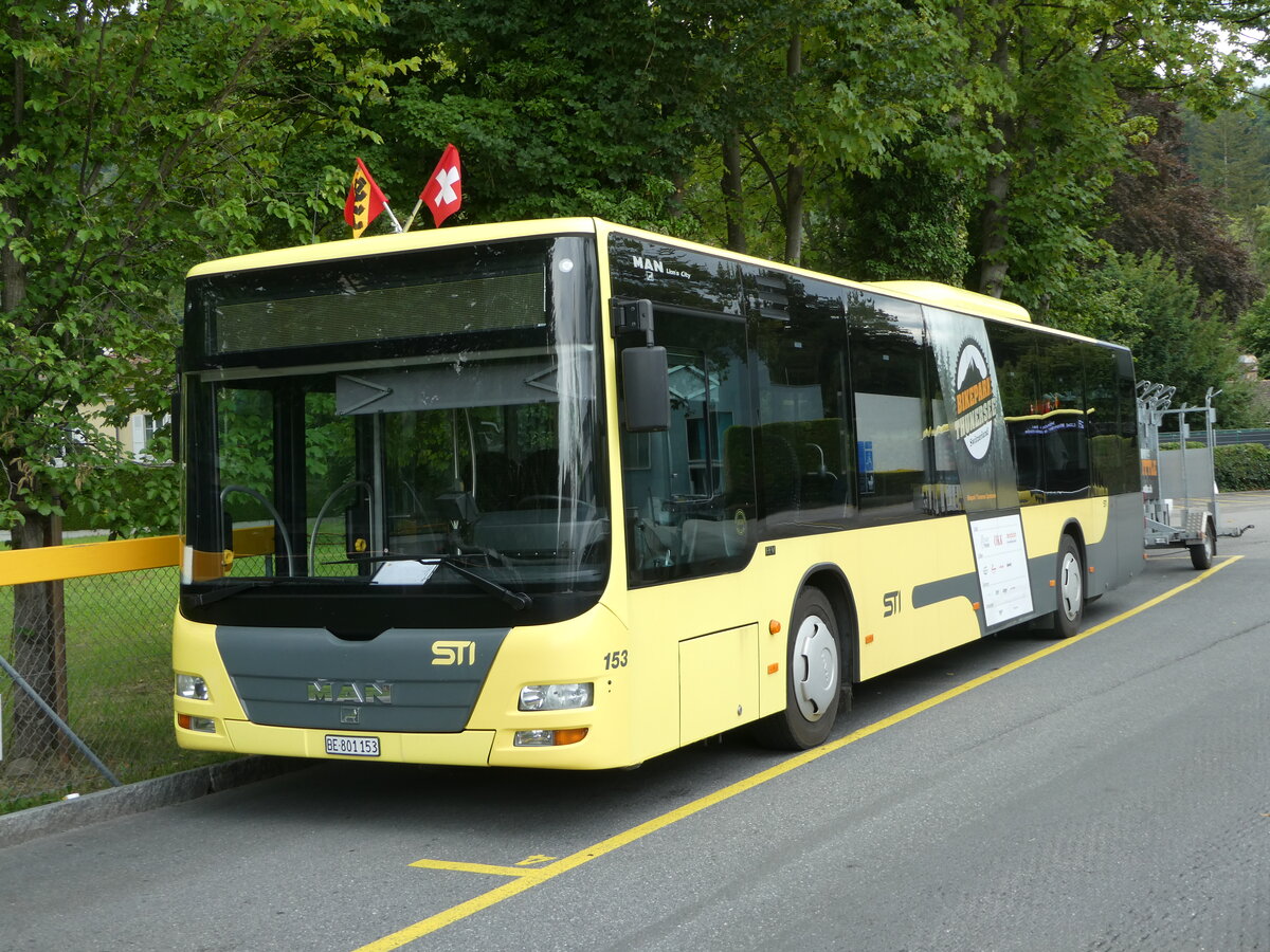 (253'268) - STI Thun - Nr. 153/BE 801'153 - MAN am 1. August 2023 bei der Schifflndte Thun