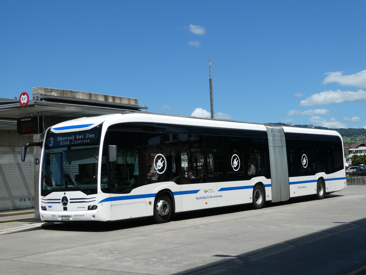 (253'352) - ZVB Zug - Nr. 3/ZG 88'003 - Mercedes am 3. August 2023 beim Bahnhof Baar