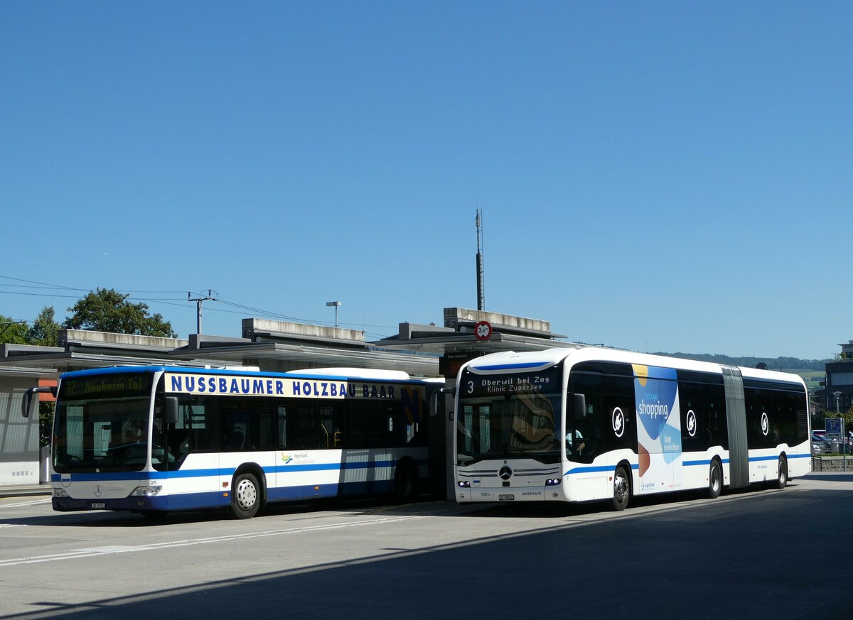 (253'604) - ZVB Zug - Nr. 2/ZG 88'002 - Mercedes am 11. August 2023 beim Bahnhof Baar