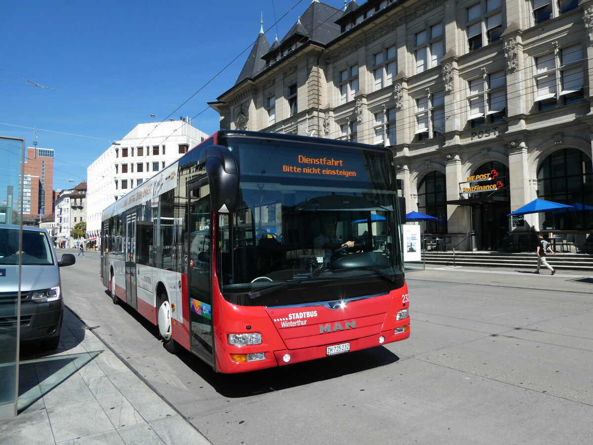 (253'645) - SW Winterthur - Nr. 232/ZH 725'232 - MAN am 11. August 2023 beim Hauptbahnhof Winterthur