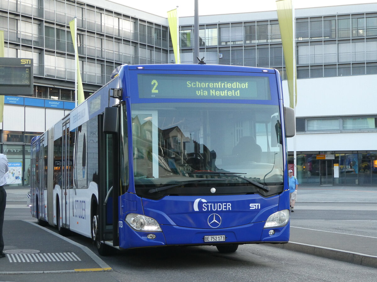 (253'892) - STI Thun - Nr. 173/BE 752'173 - Mercedes am 19. August 2023 beim Bahnhof Thun