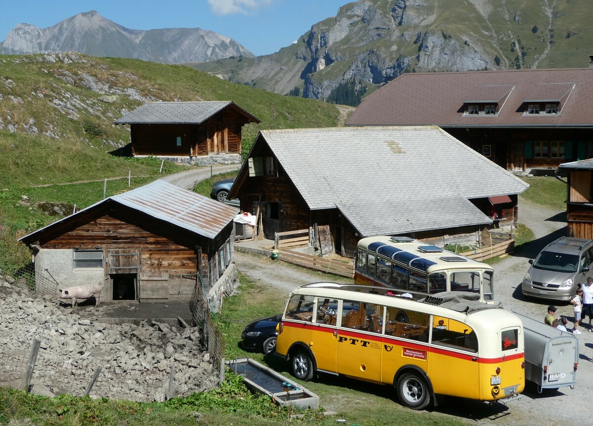 (255'067) - Schmid, Thrishaus - Nr. 3/BE 26'760 - Saurer/Gangloff (ex Geiger, Adelboden Nr. 3) am 10. September 2023 auf der Bundalp