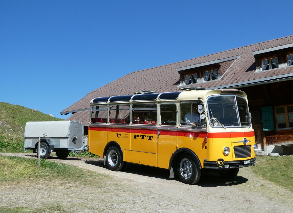 (255'075) - Schmid, Thrishaus - Nr. 9/BE 26'105 - Saurer/R&J (ex Geiger, Adelboden Nr. 9) am 10. September 2023 auf der Bundalp