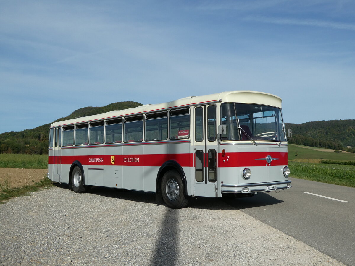 (255'389) - Borer, Neuhausen - Nr. 7/SH 19'684 - Saurer/Tscher (ex Heiniger, Btzberg; ex ASS Schleitheim Nr. 22; ex ASS Schleitheim Nr. 7) am 17. September 2023 in Siblingen, Siblinger Hhe