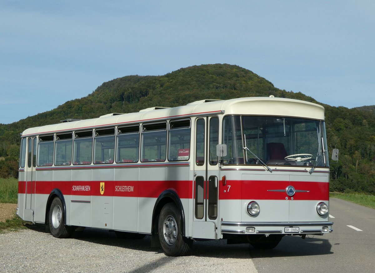 (255'393) - Borer, Neuhausen - Nr. 7/SH 19'684 - Saurer/Tscher (ex Heiniger, Btzberg; ex ASS Schleitheim Nr. 22; ex ASS Schleitheim Nr. 7) am 17. September 2023 in Siblingen, Siblinger Hhe