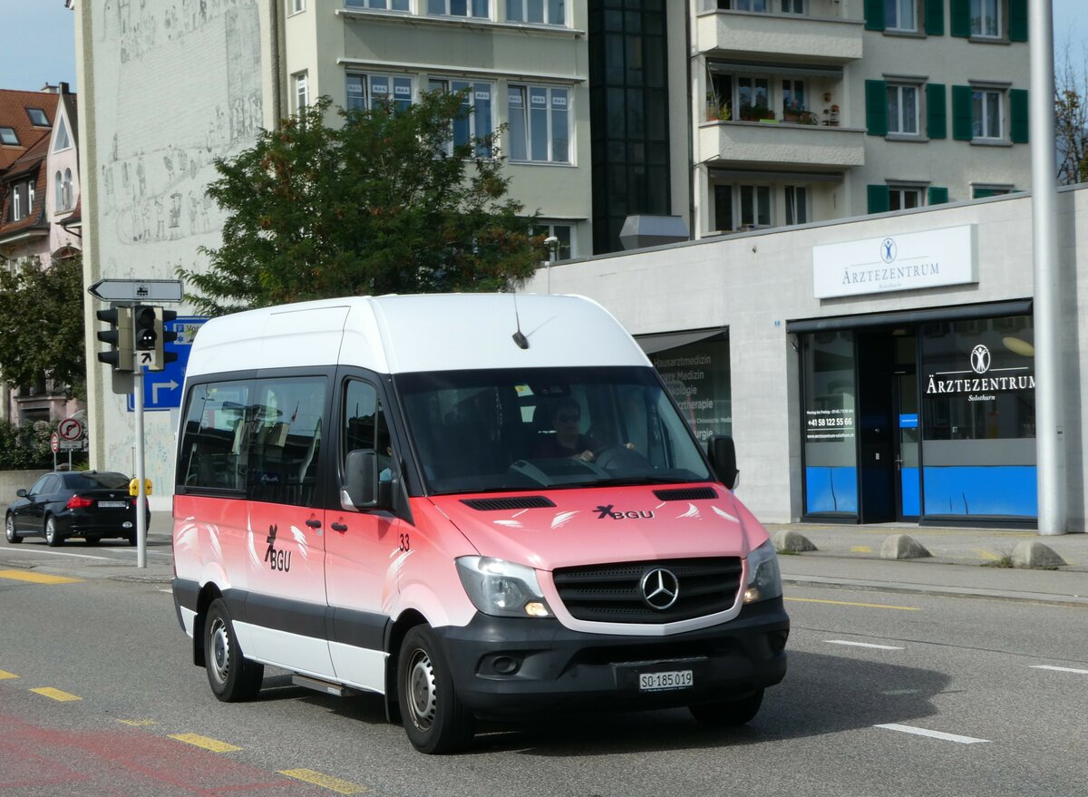 (255'654) - BGU Grenchen - Nr. 33/SO 185'019 - Mercedes am 28. September 2023 beim Hauptbahnhof Solothurn