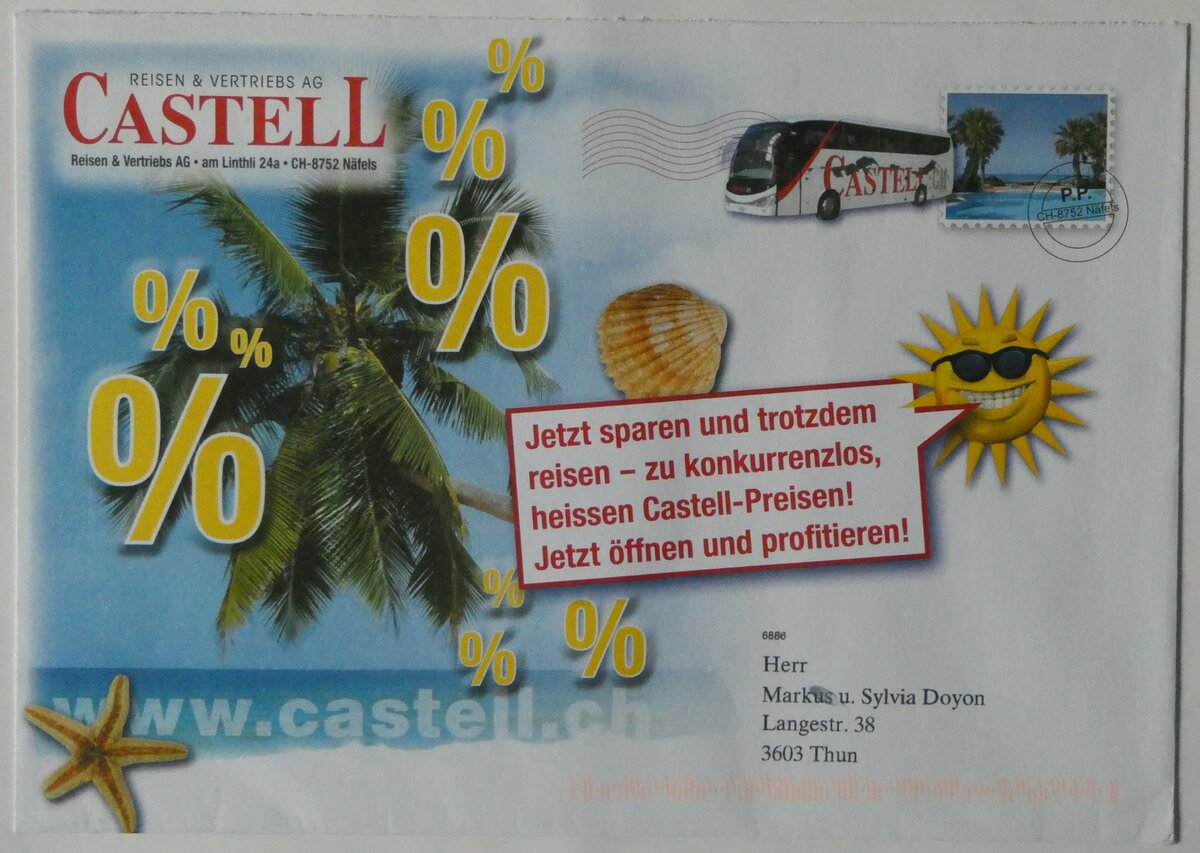 (255'807) - Castell-Briefumschlag am 2. Oktober 2023 in Thun