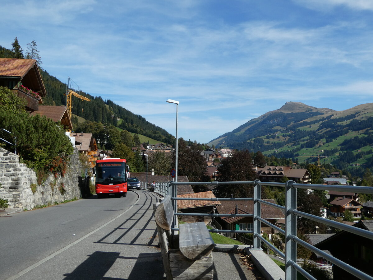 (255'884) - AFA Adelboden - Nr. 55/BE 611'055 - Scania/Hess am 6. Oktober 2023 in Adelboden, Heinrichseggen