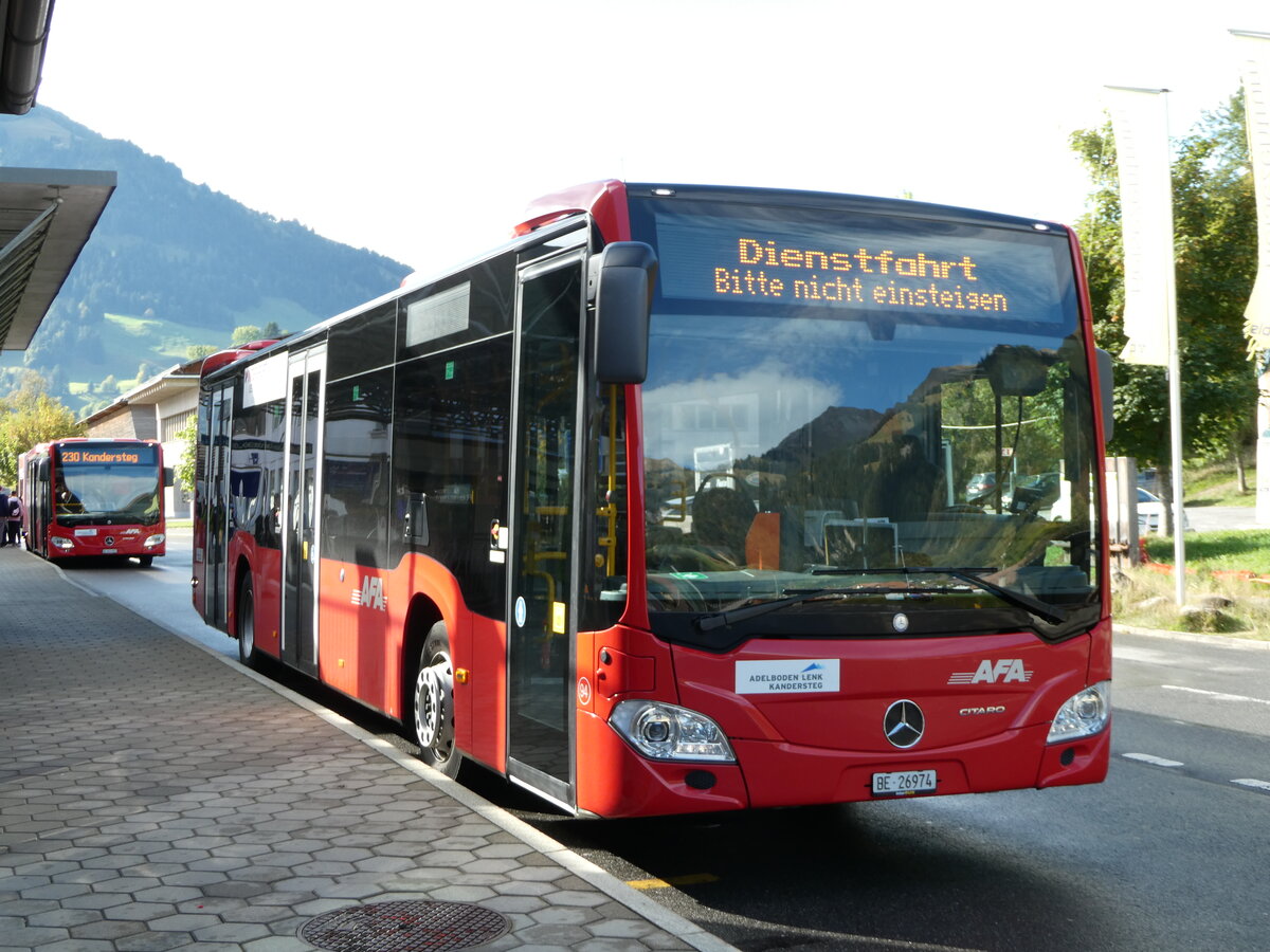 (256'100) - AFA Adelboden - Nr. 94/BE 26'974 - Mercedes am 14. Oktober 2023 beim Bahnhof Frutigen