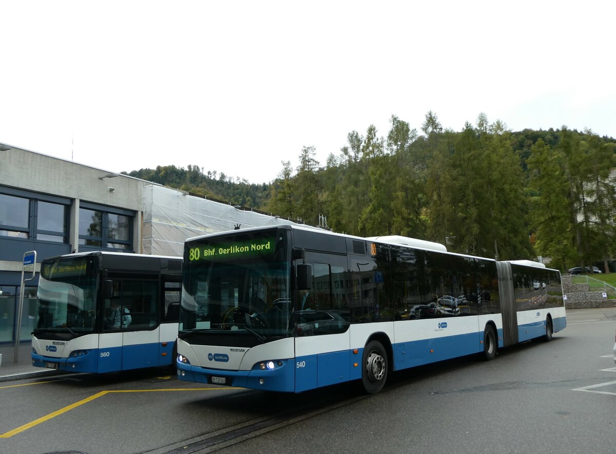 (256'238) - VBZ Zrich - Nr. 540/ZH 730'540 - Neoplan am 21. Oktober 2023 in Zrich, Triemlispital