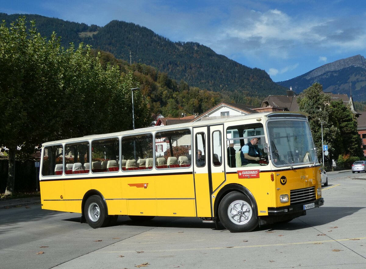 (256'474) - Aus Deutschland: Hahn, Mnchen - M-HH 668H - FBW/FHS (ex Michels, Schmallenberg; ex FRAM Drachten/NL Nr. 5; ex P 24'184) am 28. Oktober 2023 beim Bahnhof Sarnen