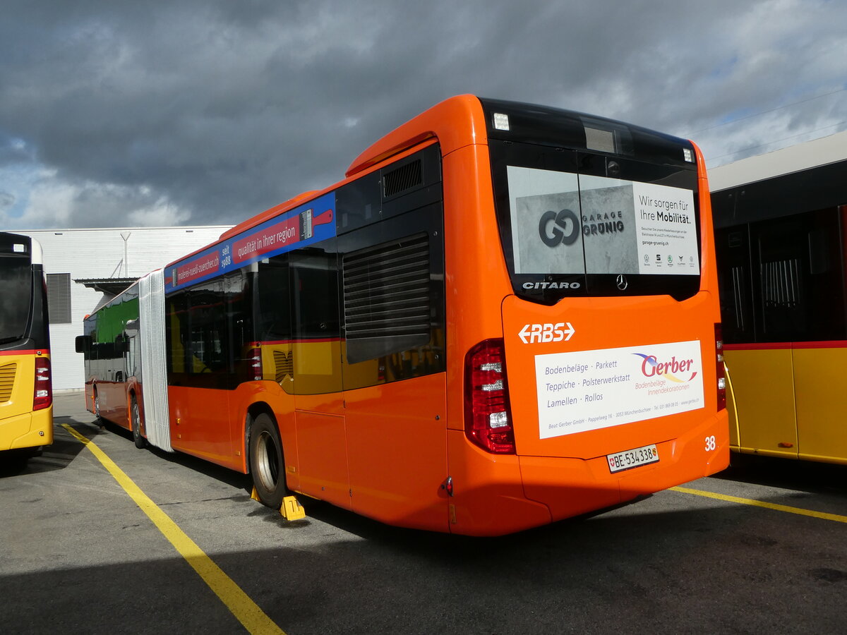 (256'725) - RBS Worblaufen - Nr. 38/BE 534'338 - Mercedes am 5. November 2023 in Kerzers, Interbus