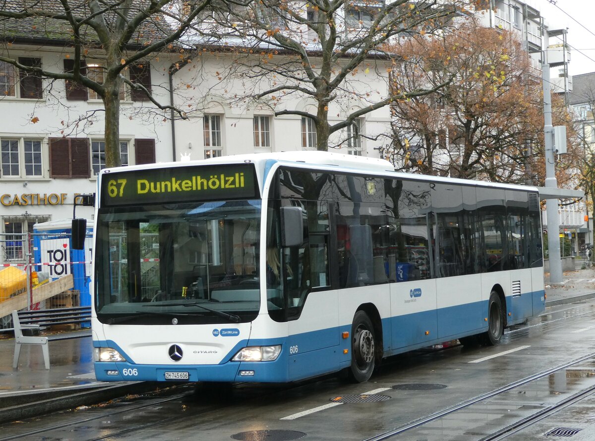 (257'217) - VBZ Zrich - Nr. 606/ZH 745'606 - Mercedes am 24. November 2023 in Zrich, Schmiede Wiedikon