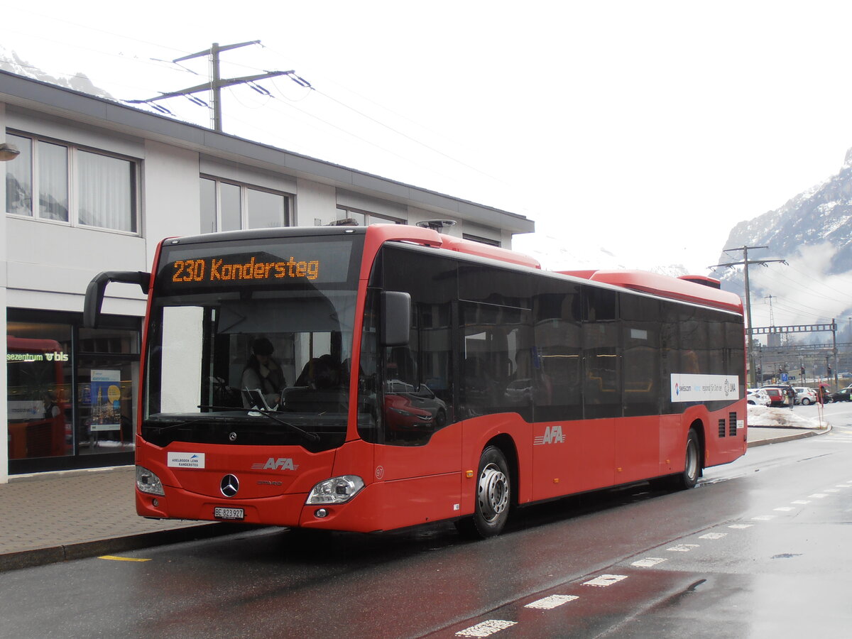 (257'598) - AFA Adelboden - Nr. 97/BE 823'927 - Mercedes am 12. Dezember 2023 beim Bahnhof Frutigen