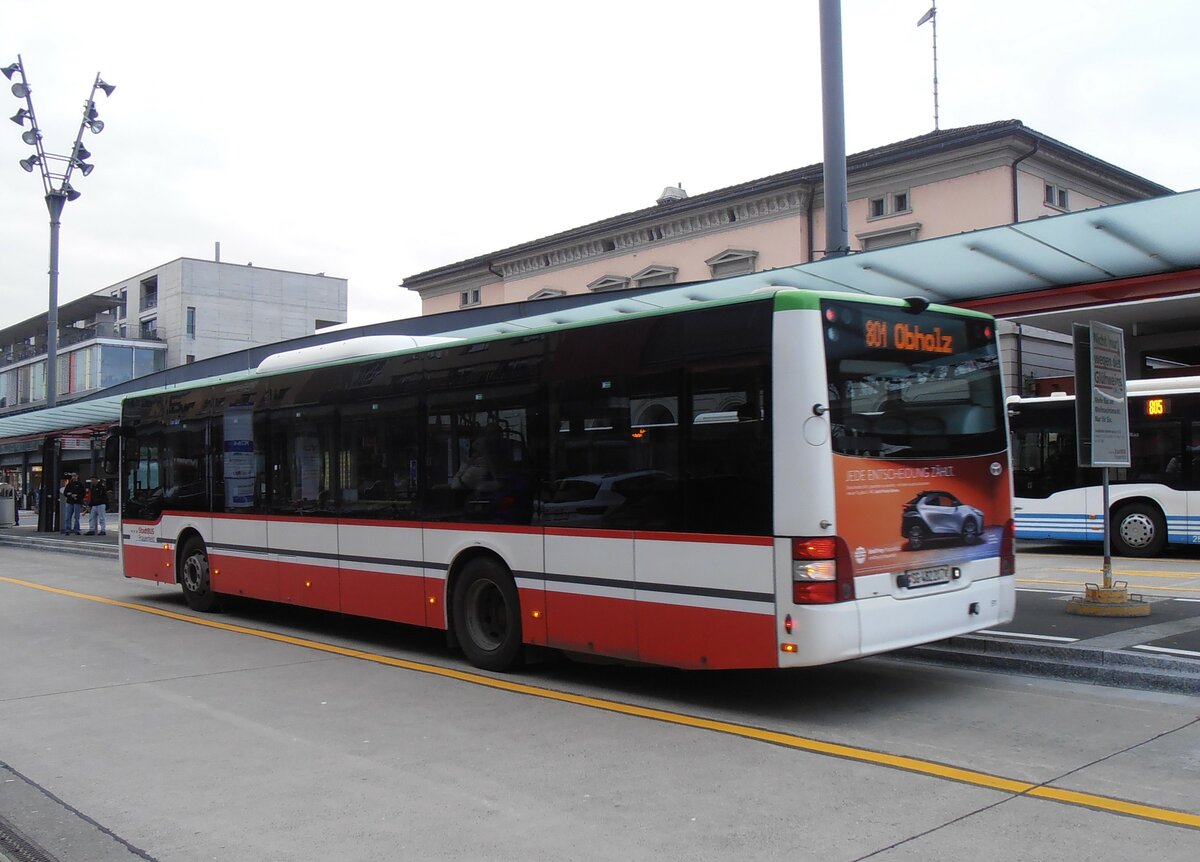 (257'659) - StadtBUS, Frauenfeld - Nr. 911/SG 482'207 - MAN (ex RTB Altsttten Nr. 911; ex PostBus/A BD 15'342) am 15. Dezember 2023 beim Bahnhof Frauenfeld