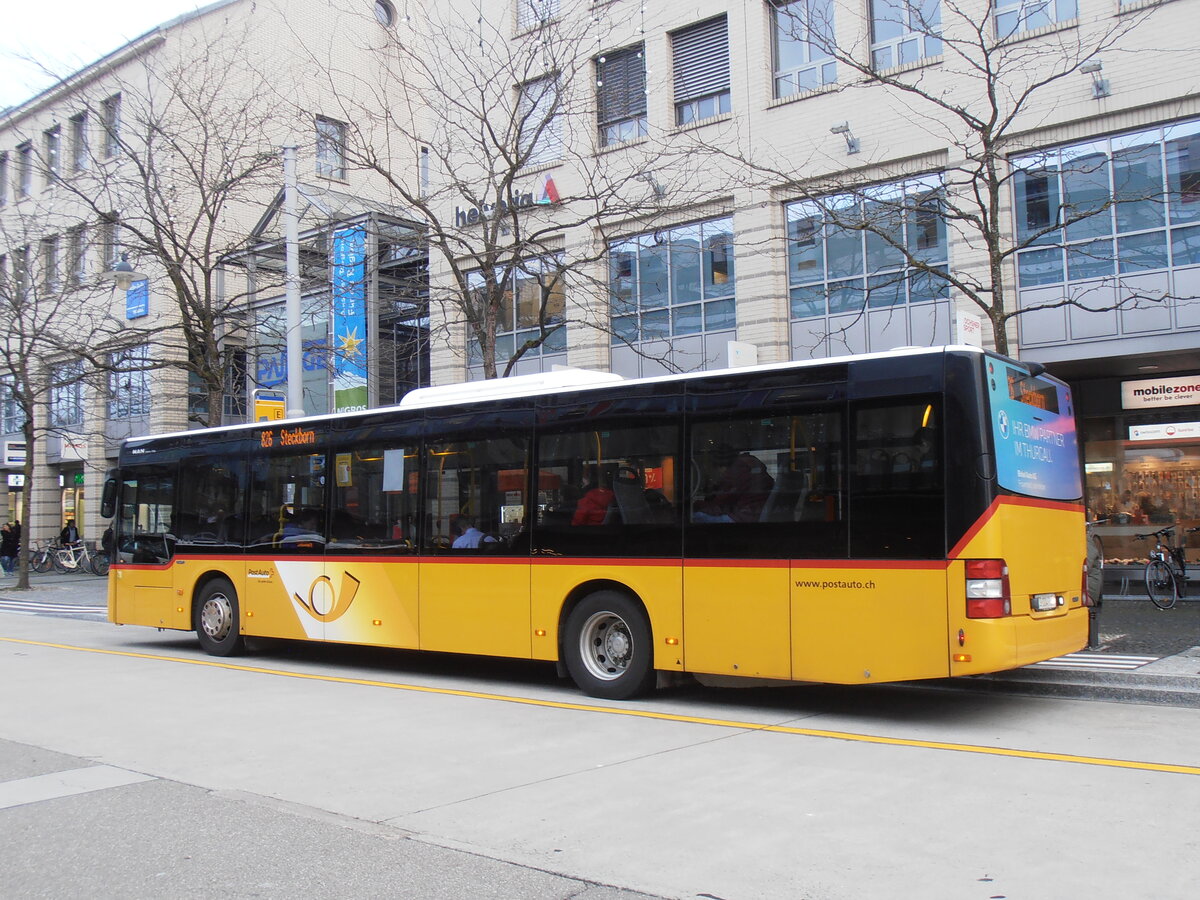 (257'674) - PostAuto Ostschweiz - TG 114'965/PID 11'126 - MAN am 15. Dezember 2023 beim Bahnhof Frauenfeld