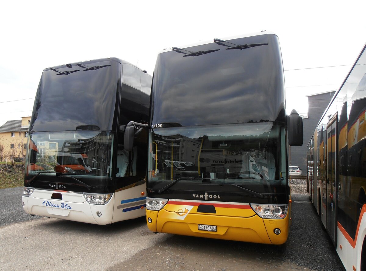 (257'831) - PostAuto Graubnden - GR 170'403/PID 11'108 - Van Hool am 23. Dezember 2023 in Schmerikon, Thomann