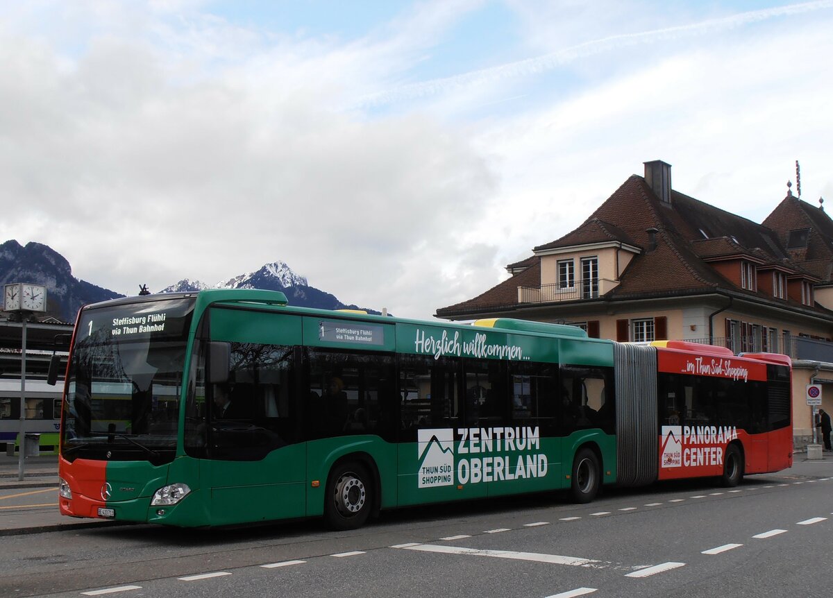 (258'007) - STI Thun - Nr. 713/BE 433'713 - Mercedes am 29. Dezember 2023 beim Bahnhof Spiez