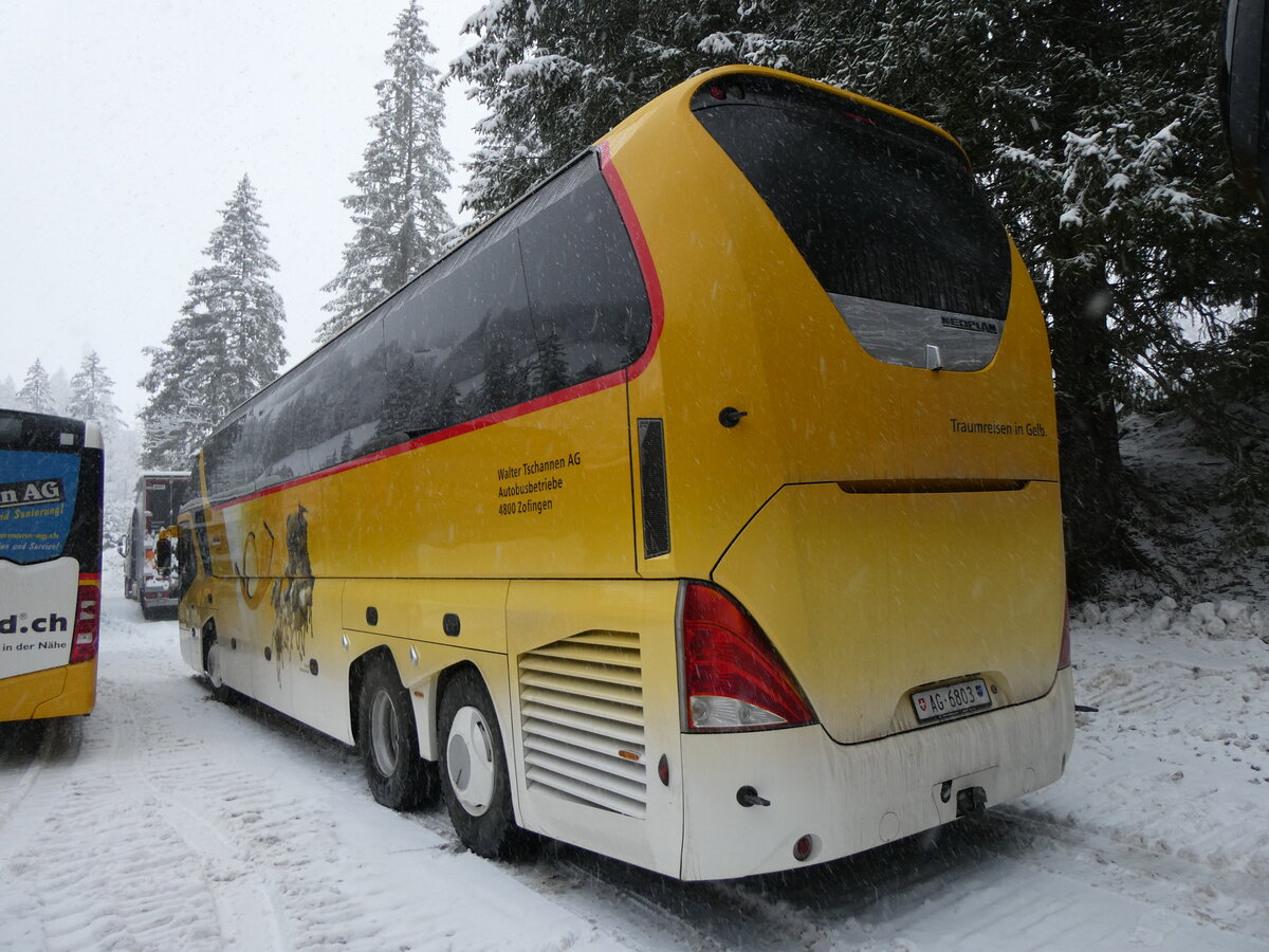 (258'312) - Tschannen, Zofingen - Nr. 22/AG 6803/PID 4706 - Neoplan am 6. Januar 2024 in Adelboden, Unter dem Birg