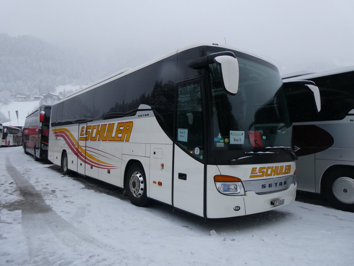 (258'362) - Schuler, Feusisberg - SZ 50'030 - Setra am 6. Januar 2024 in Adelboden, ASB