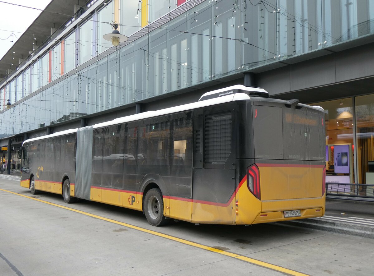 (258'550) - PostAuto Ostschweiz - TG 158'095/PID 11'995 - MAN am 9. Januar 2024 beim Bahnhof Frauenfeld