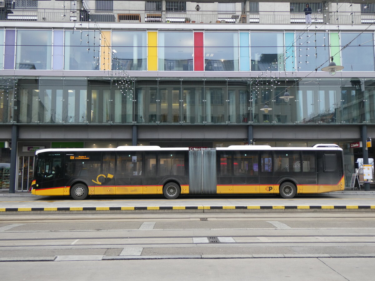 (258'552) - PostAuto Ostschweiz - TG 158'095/PID 11'995 - MAN am 9. Januar 2024 beim Bahnhof Frauenfeld