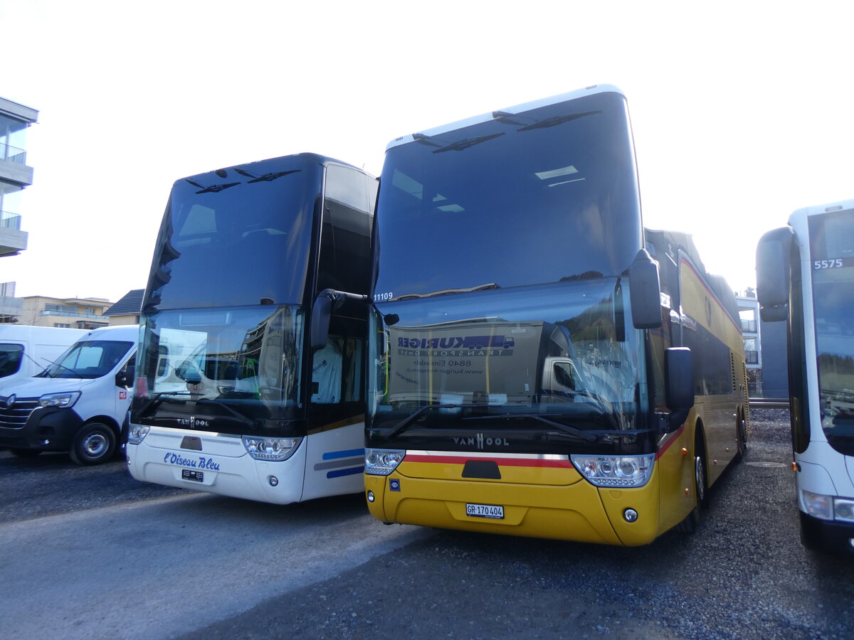 (258'691) - PostAuto Graubnden - GR 170'404/PID 11'109 - Van Hool am 13. Januar 2024 in Schmerikon, Thomann