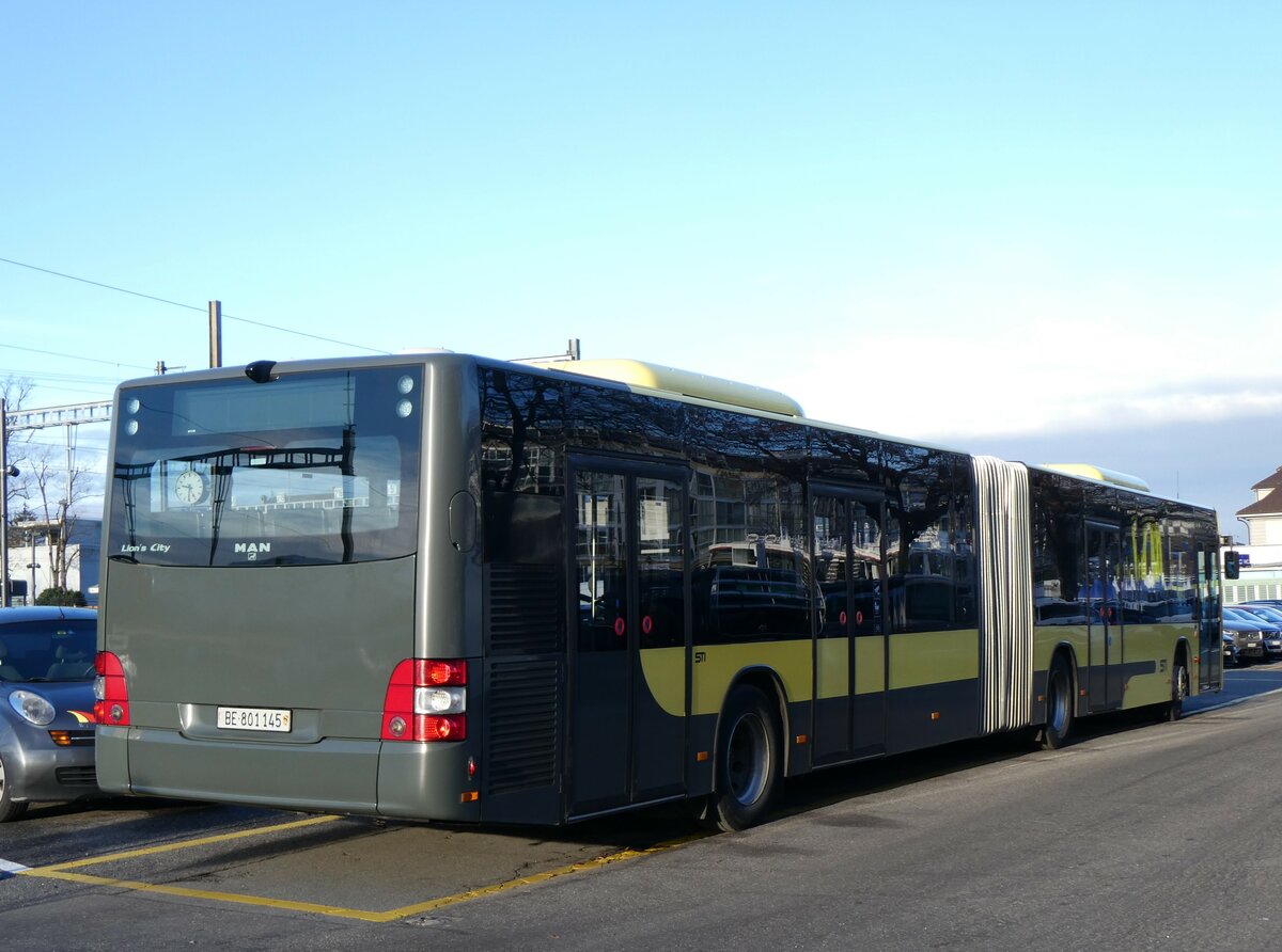 (258'751) - STI Thun - Nr. 145/BE 801'145 - MAN am 16. Januar 2024 in Thun, CarTerminal