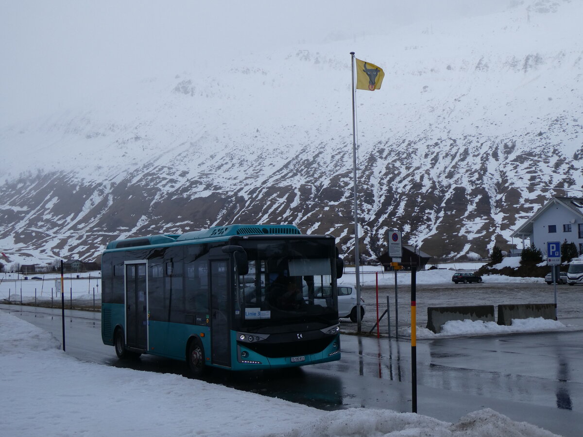 (259'240) - Thur-Taxi, Weinfelden - TG 182'811 - eKarsan am 10. Februar 2024 in Andermatt, Gemsstockbahn (Einsatz Andermatt-Urserntal Tourismus, Andermatt) 