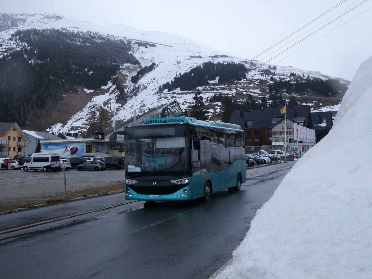 (259'250) - Thur-Taxi, Weinfelden - TG 182'811 - eKarsan am 10. Februar 2024 in Andermatt, Gemsstockbahn (Einsatz Andermatt-Urserntal Tourismus, Andermatt)