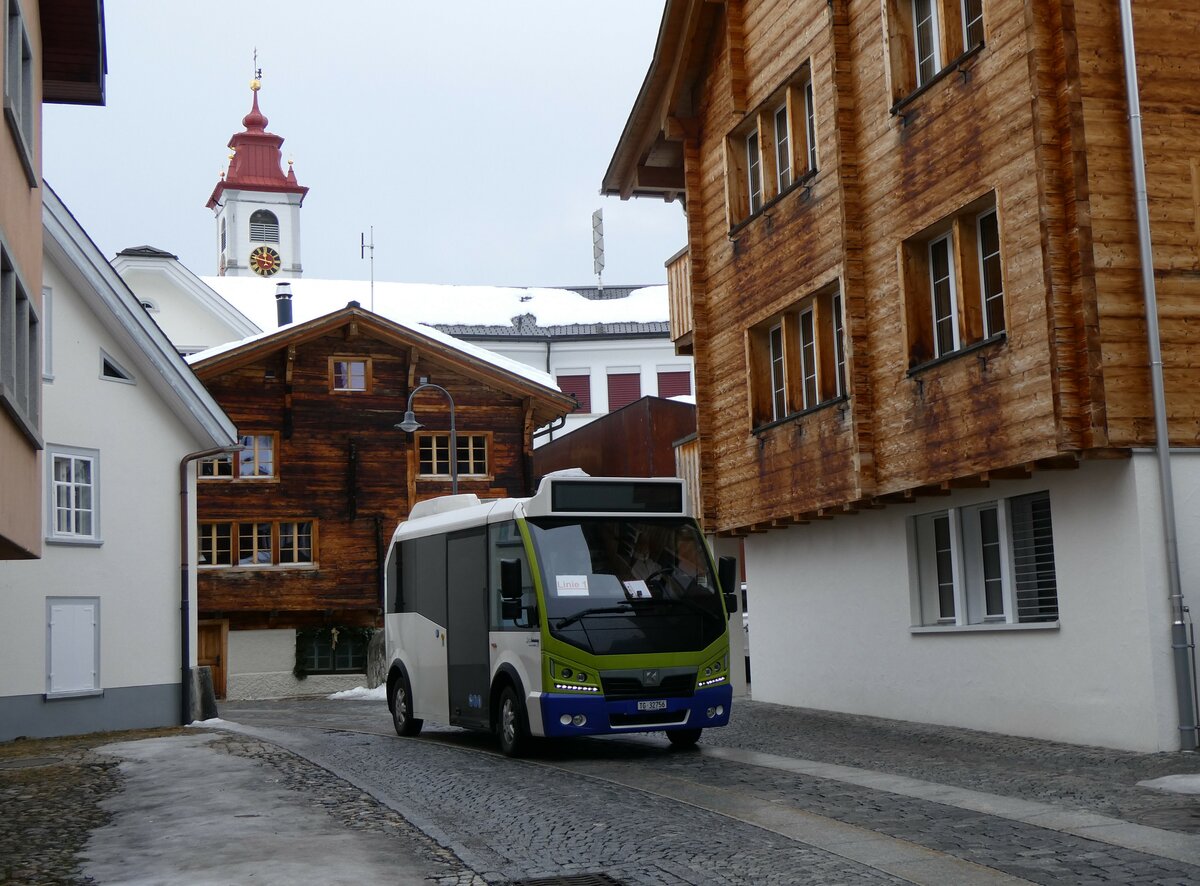 (259'255) - Thur-Taxi, Weinfelden - TG 32'756 - eKarsan am 10. Februar 2024 in Andermatt, Sonne (Einsatz Andermatt-Urserntal Tourismus, Andermatt)