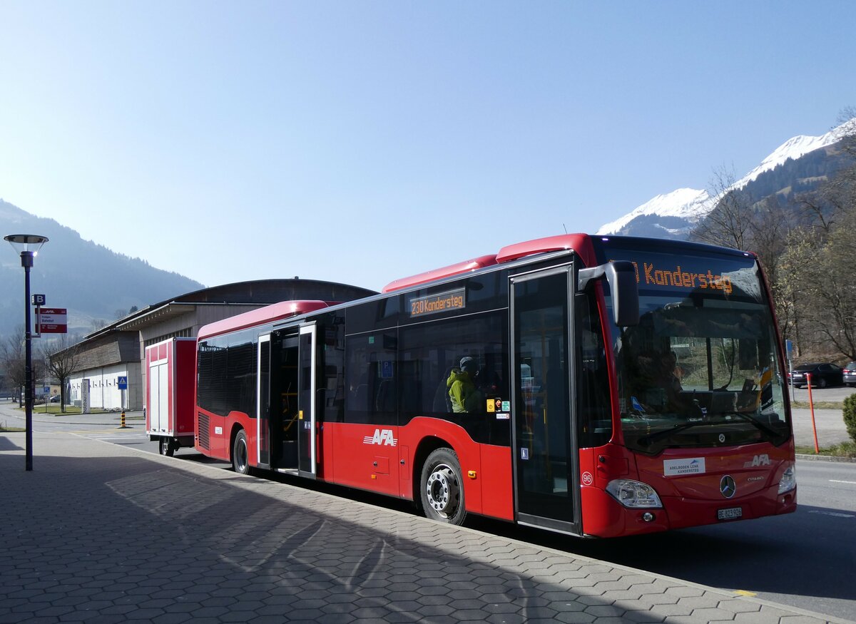 (259'797) - AFA Adelboden - Nr. 96/BE 823'926 - Mercedes am 29. Februar 2024 beim Bahnhof Frutigen