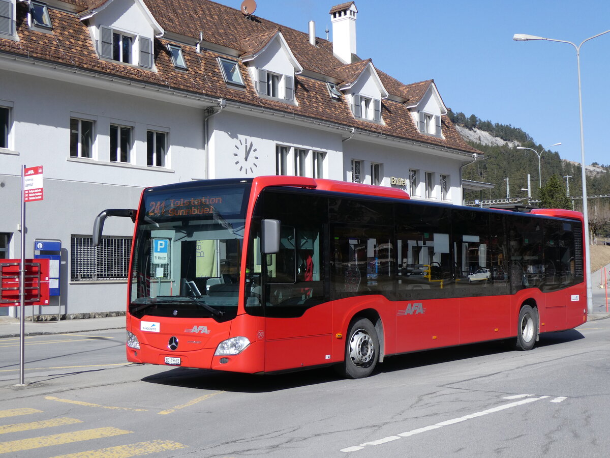 (259'802) - AFA Adelboden - Nr. 92/BE 19'692 - Mercedes am 29. Februar 2024 beim Bahnhof Kandersteg