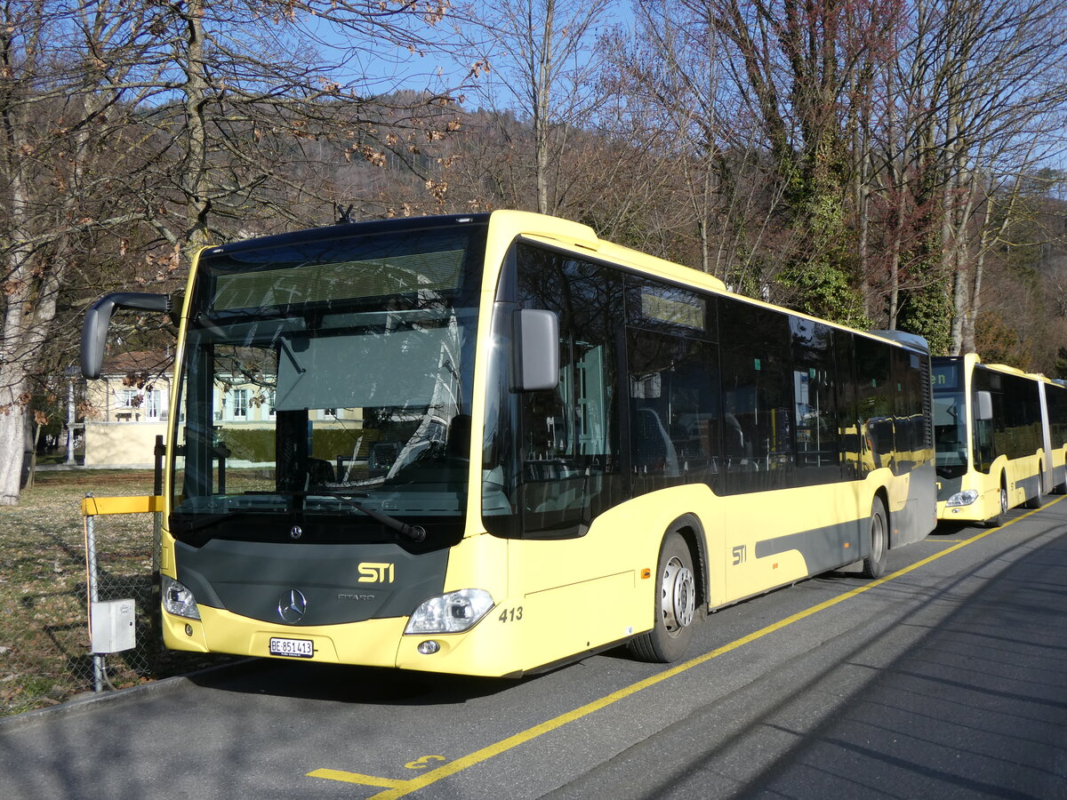 (259'834) - STI Thun - Nr. 413/BE 851'413 - Mercedes am 29. Februar 2024 bei der Schifflndte Thun