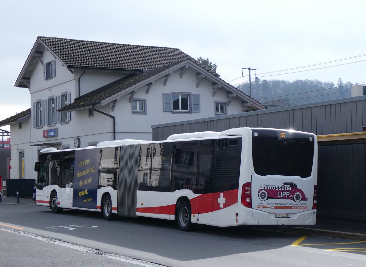 (260'222) - ARAG Ruswil - Nr. 35/LU 15'727 - Mercedes am 9. Mrz 2024 beim Bahnhof Sursee