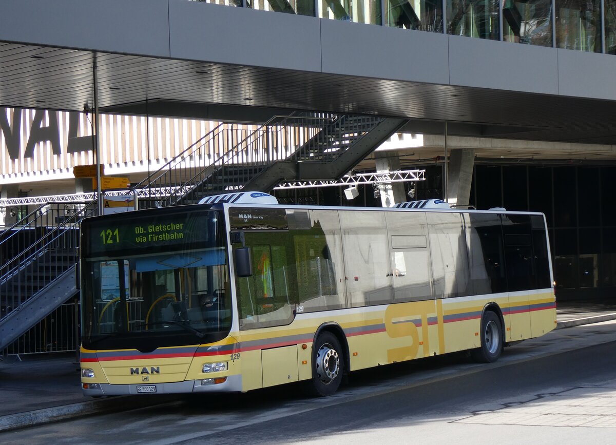 (260'461) - STI Thun - Nr. 129/BE 800'129 - MAN am 19. Mrz 2024 in Grindelwald, Terminal