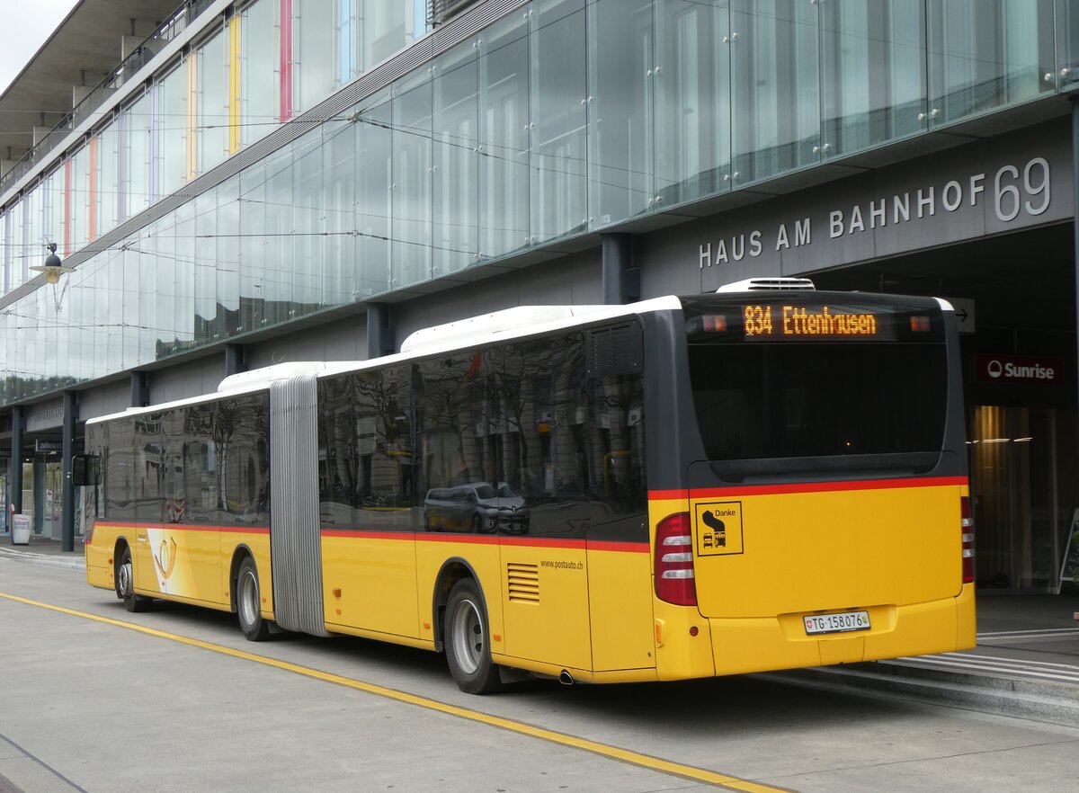 (261'100) - PostAuto Ostschweiz - TG 158'076/PID 5504 - Mercedes (ex PostAuto Nordschweiz) am 9. April 2024 beim Bahnhof Frauenfeld