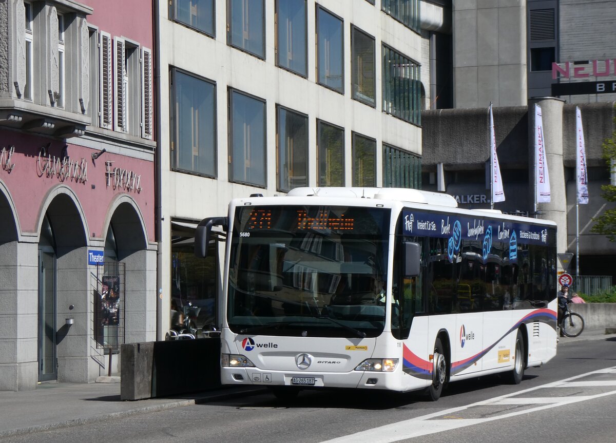 (261'141) - Voegtlin-Meyer, Brugg - Nr. 116/AG 265'187/PID 5680 - Mercedes am 12. April 2024 beim Bahnhof Brugg