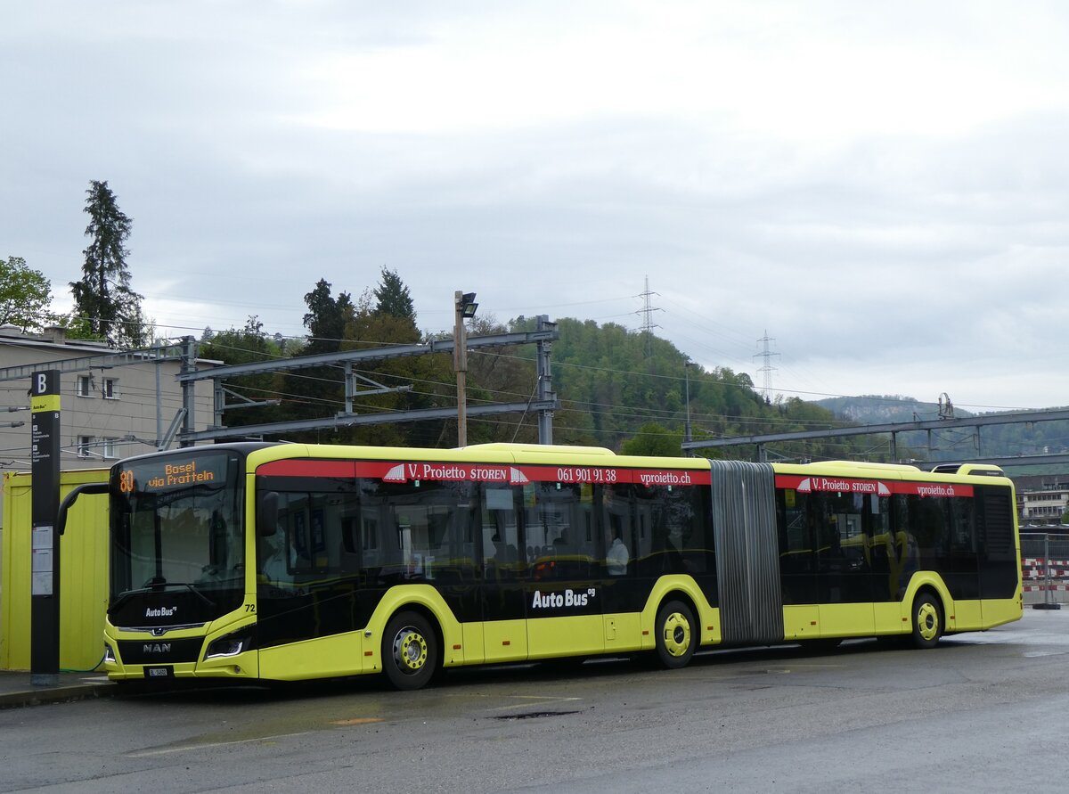 (261'554) - AAGL Liestal - Nr. 72/BL 14'602 - MAN am 19. April 2024 beim Bahnhof Liestal