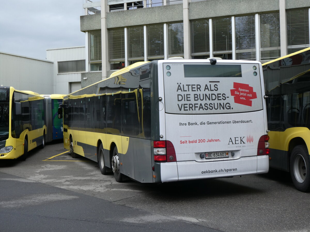 (262'156) - STI Thun - Nr. 603/BE 634'603 - MAN am 5. Mai 2024 in Thun, Garage