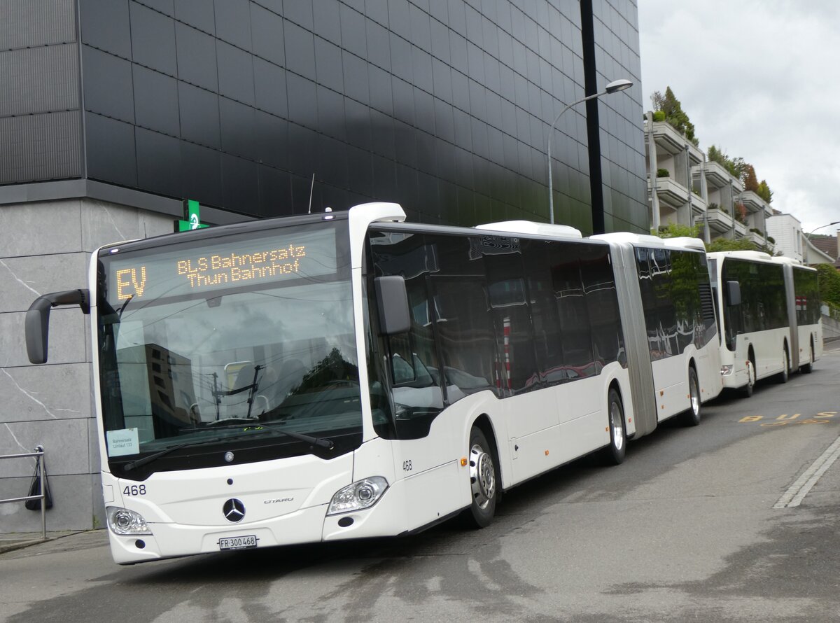 (262'203) - Intertours, Domdidier - Nr. 468/FR 300'468 - Mercedes (ex Nr. 201) am 6. Mai 2024 beim Bahnhof Mnsingen