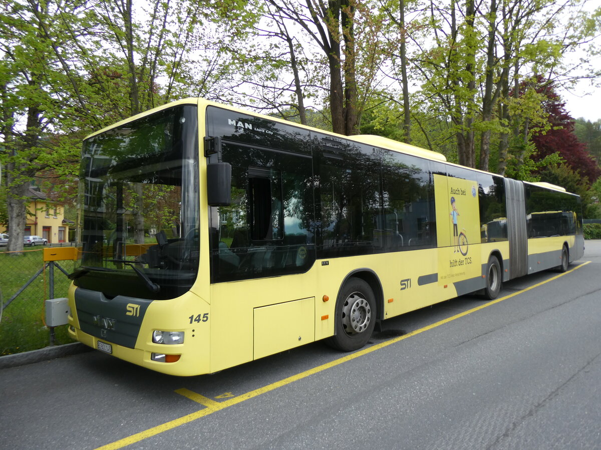 (262'217) - STI Thun - Nr. 145/BE 801'145 - MAN am 8. Mai 2024 bei der Schifflndte Thun