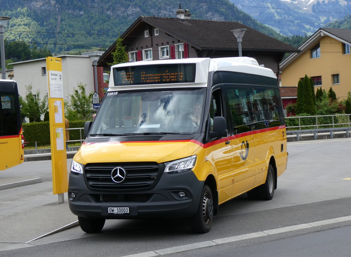(262'702) - PostAuto Zentralschweiz - Nr. 203/OW 10'003/PID 11'918 - Mercedes/Tremonia am 18. Mai 2024 beim Bahnhof Sarnen