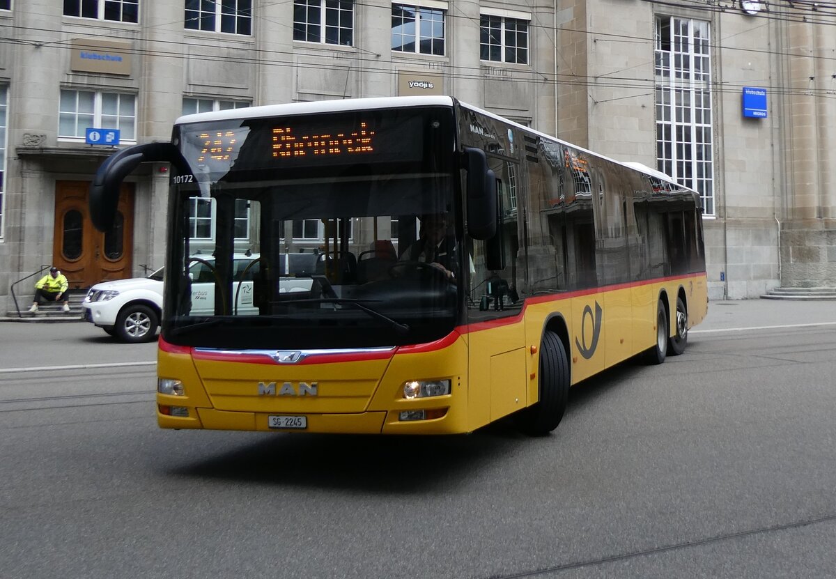 (262'846) - Eurobus, Arbon - Nr. 24/SG 2245/PID 10'172 - MAN (ex Schwizer, Goldach Nr. 24) am 24. Mai 2024 beim Bahnhof St. Gallen